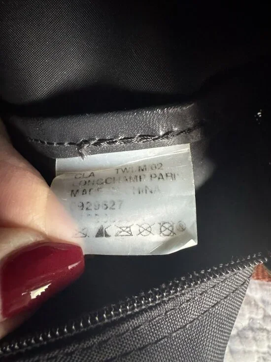 Longchamp Le Pliage Mini Backpack Black Canvas Brown Leather Flap - Picture 9 of 15